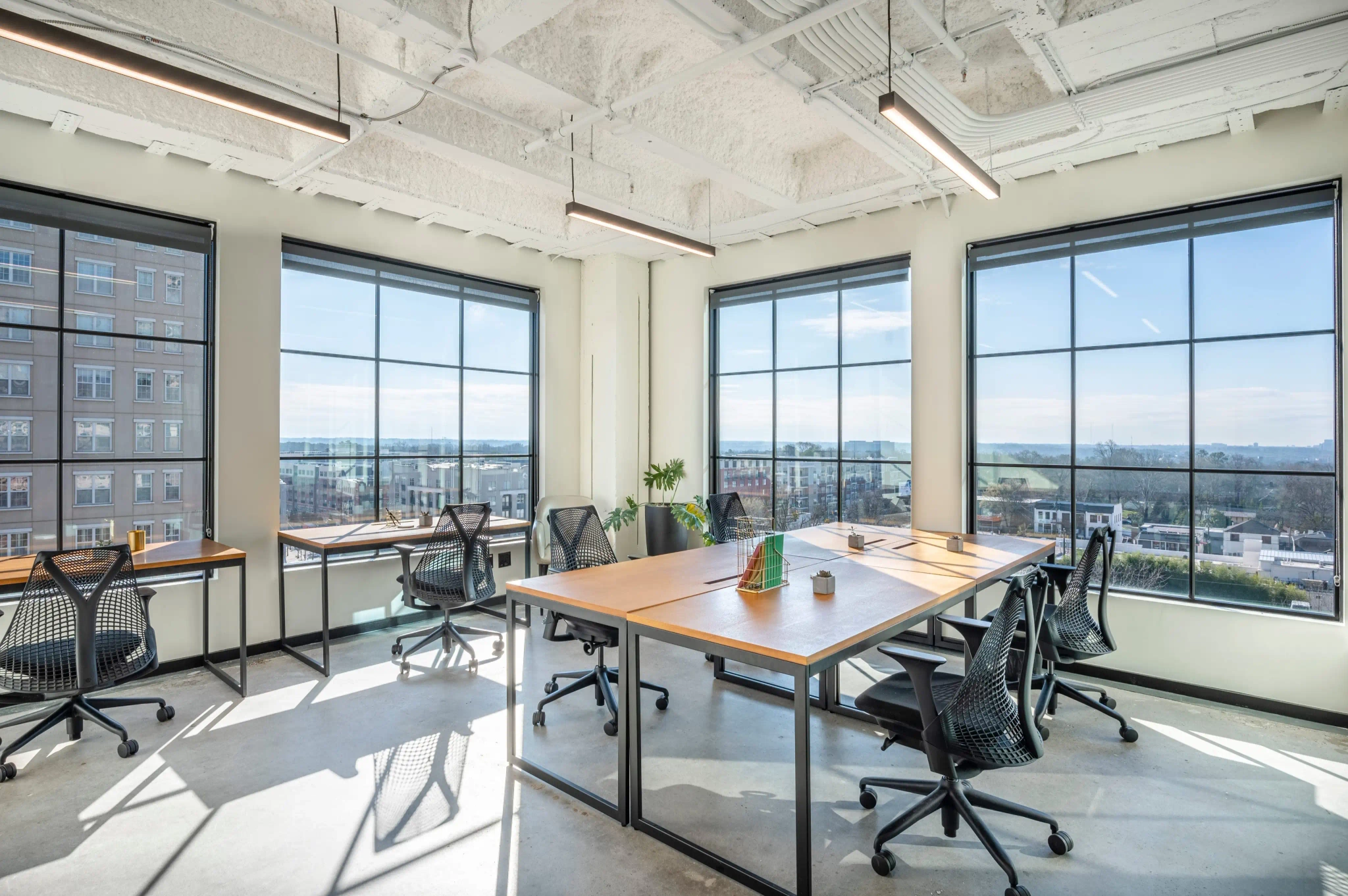 A large space with offices