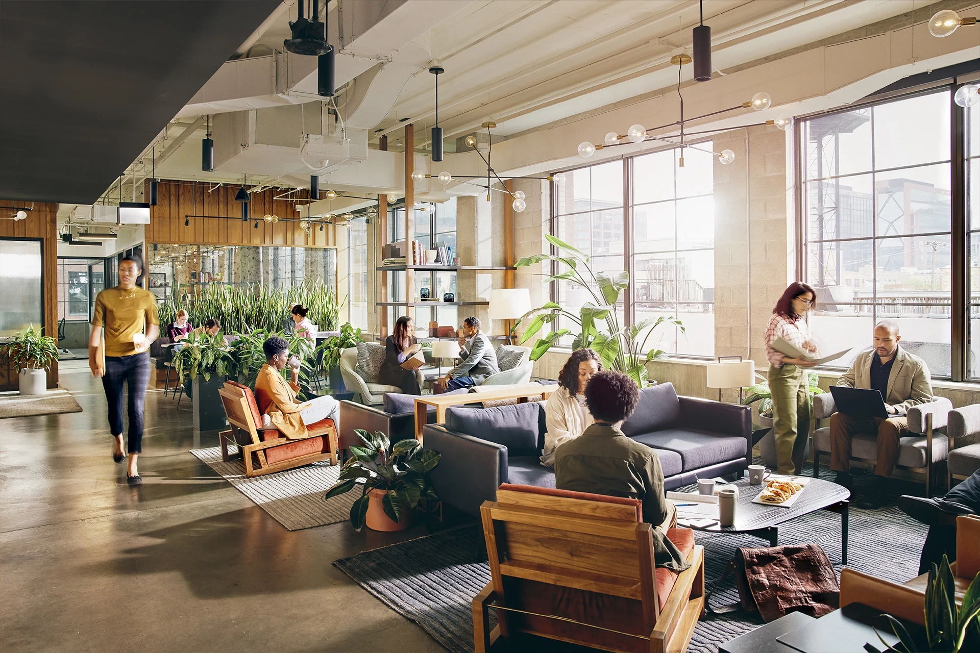 Coworking space with people